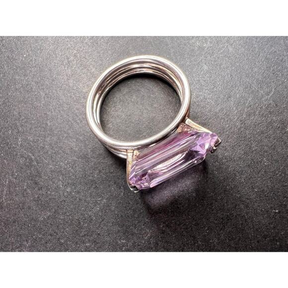 Vintage Rose de France amethyst sterling silver ring size 7 - Picture 13 of 16